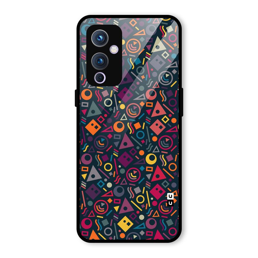 Abstract Figures Glass Back Case for OnePlus 9