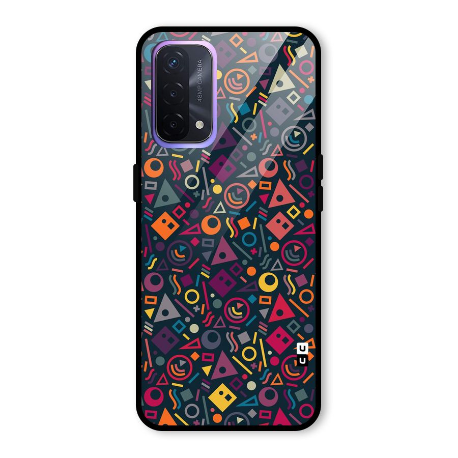 Abstract Figures Glass Back Case for Oppo A74 5G