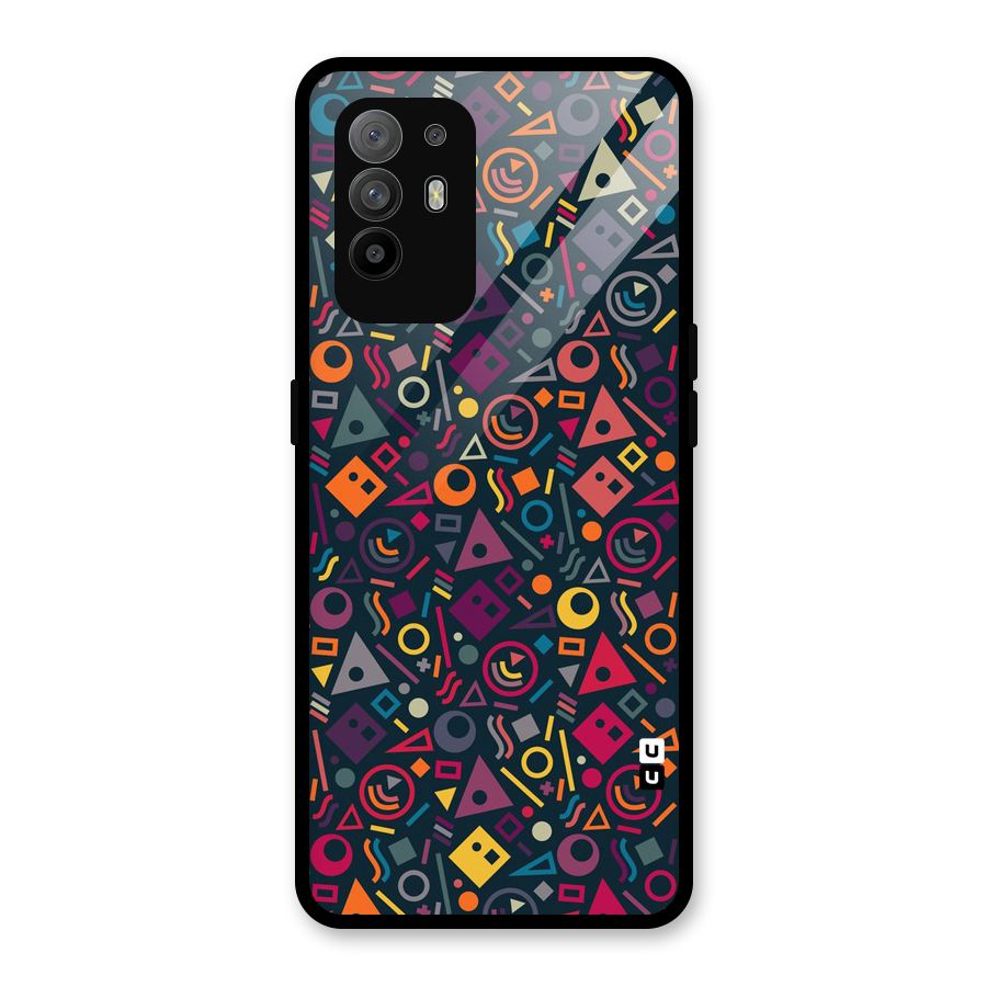 Abstract Figures Glass Back Case for Oppo F19 Pro Plus 5G