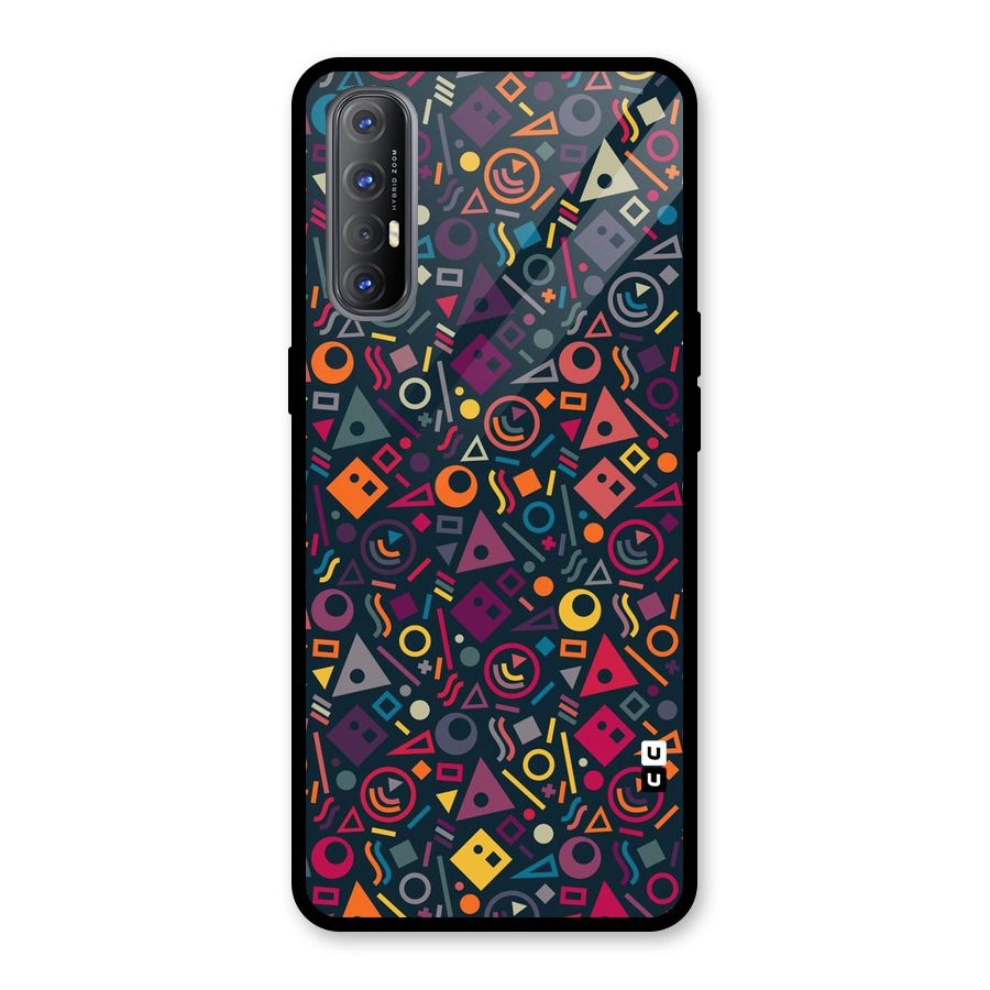Abstract Figures Glass Back Case for Oppo Reno3 Pro