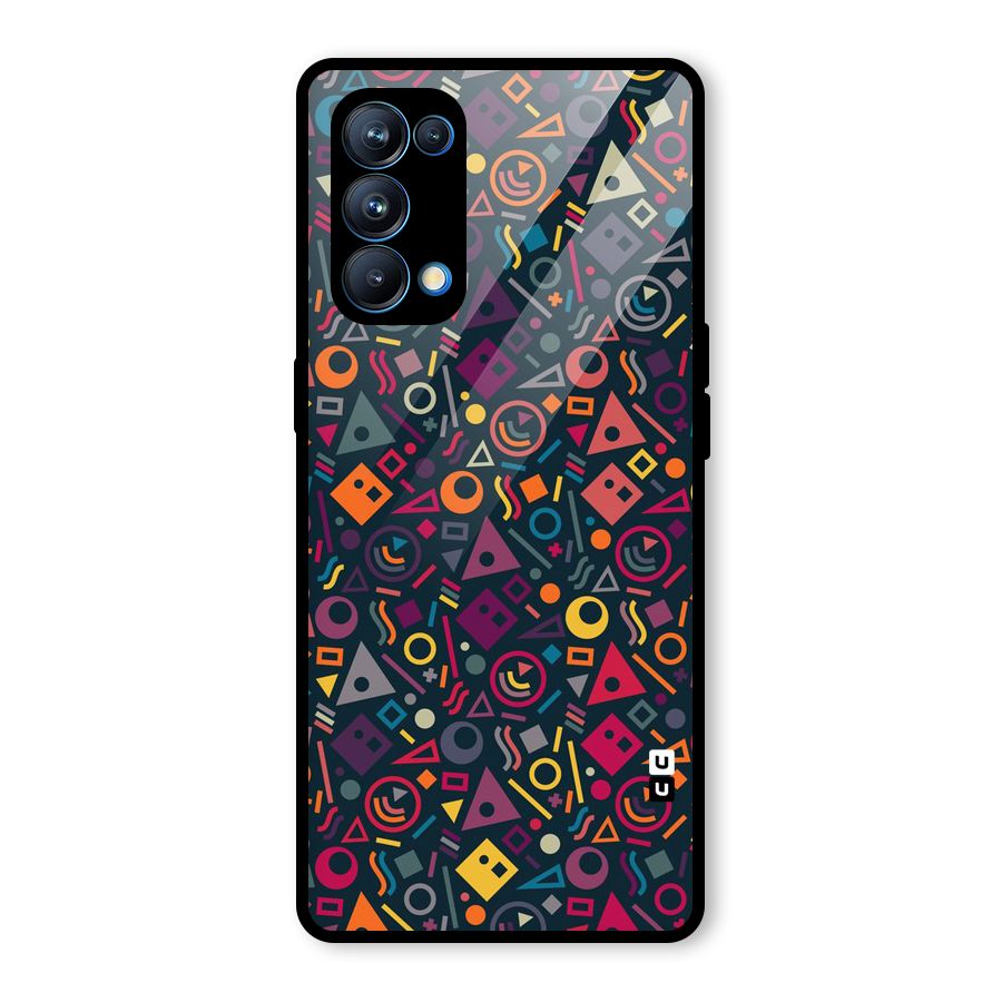 Abstract Figures Glass Back Case for Oppo Reno5 Pro 5G