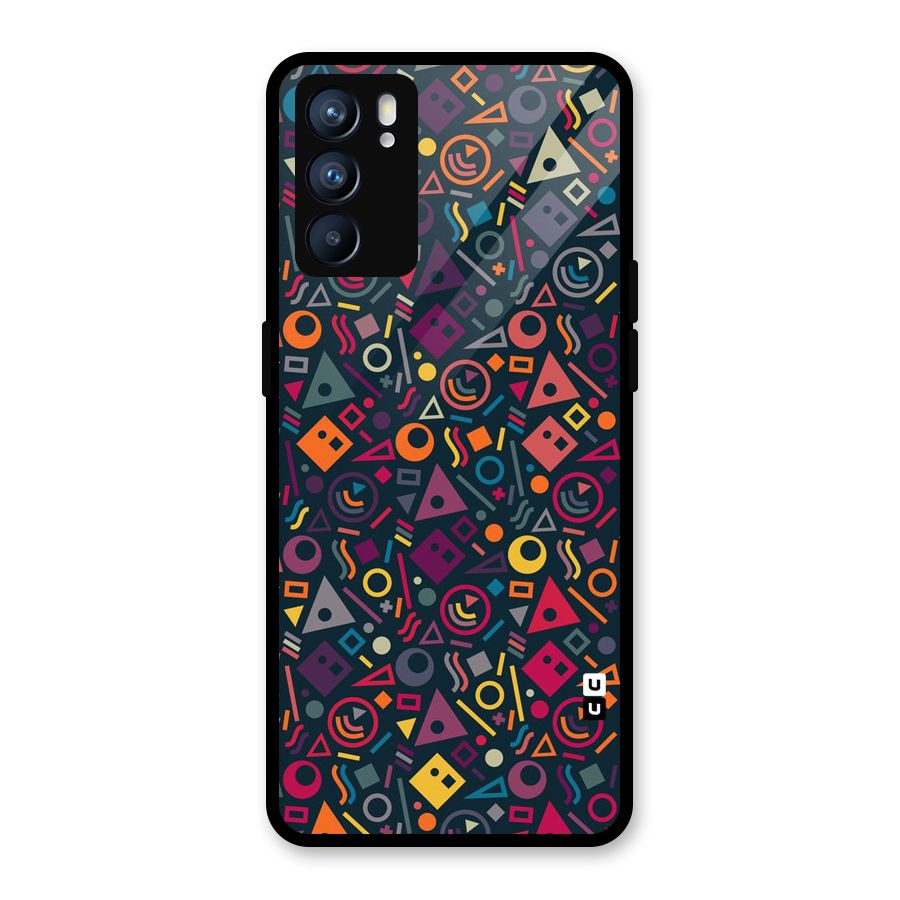 Abstract Figures Glass Back Case for Oppo Reno6 5G