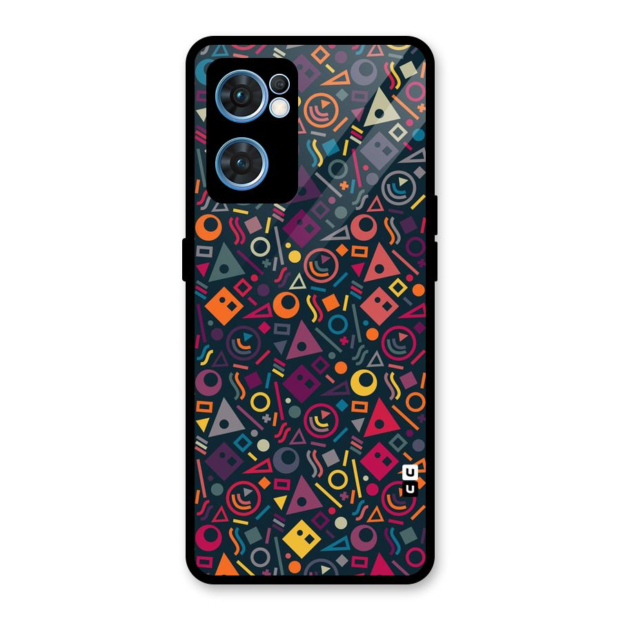 Abstract Figures Glass Back Case for Oppo Reno7 5G