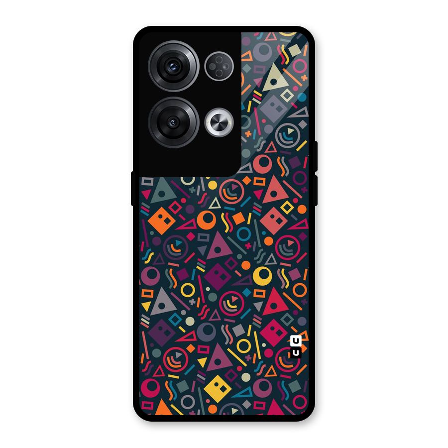 Abstract Figures Glass Back Case for Oppo Reno8 Pro 5G
