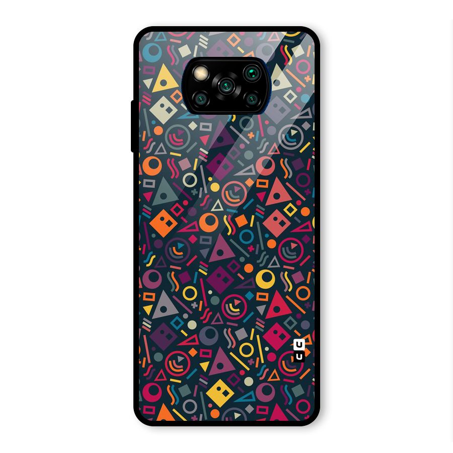 Abstract Figures Glass Back Case for Poco X3 Pro