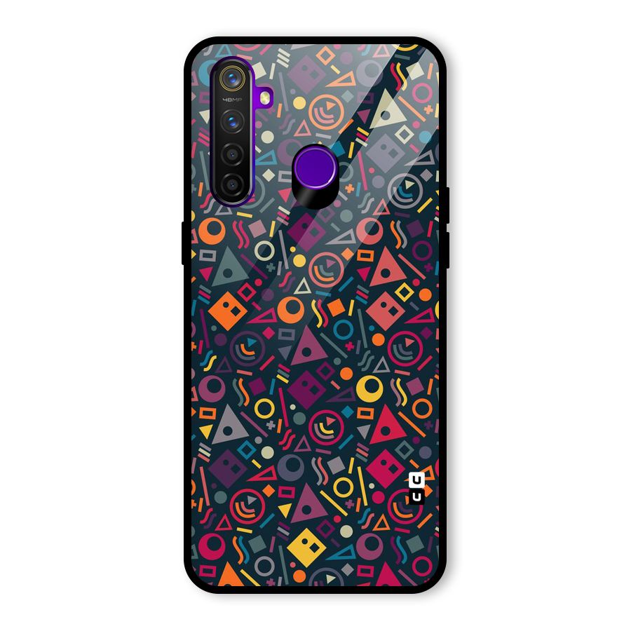 Abstract Figures Glass Back Case for Realme 5 Pro