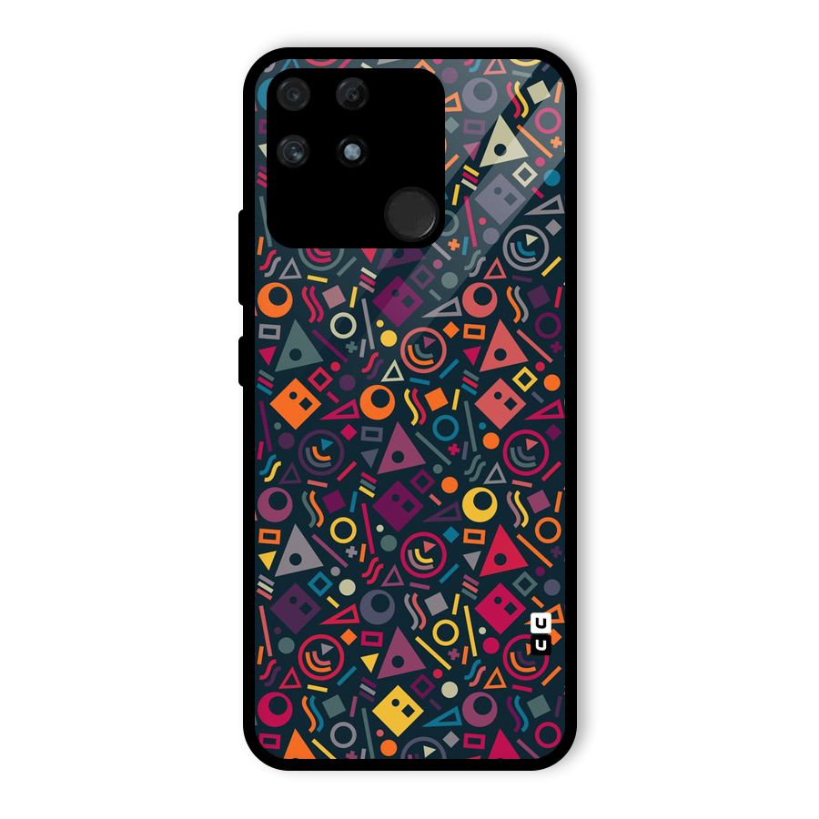 Abstract Figures Glass Back Case for Realme Narzo 50A