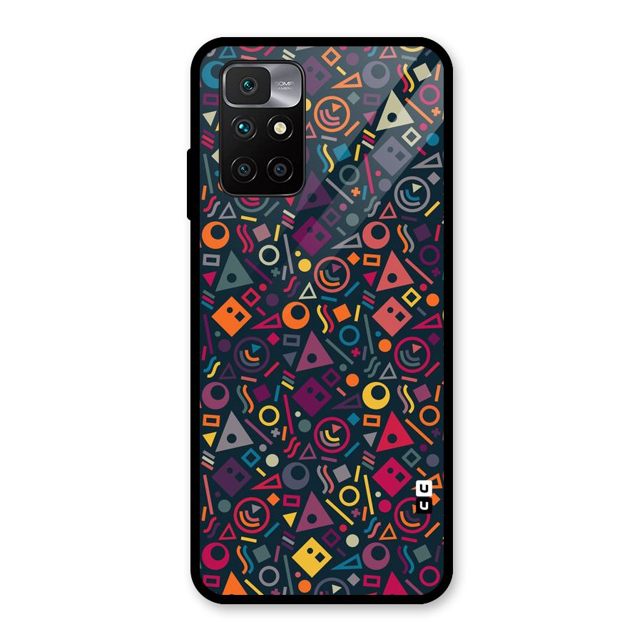 Abstract Figures Glass Back Case for Redmi 10 Prime