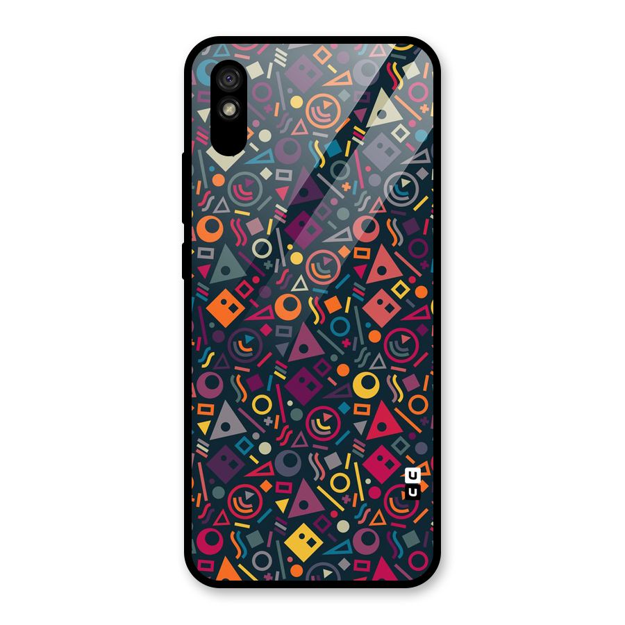 Abstract Figures Glass Back Case for Redmi 9i