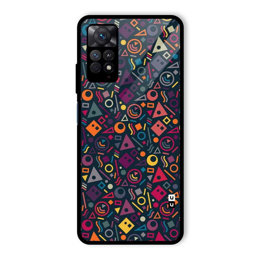 Abstract Figures Glass Back Case for Redmi Note 11 Pro