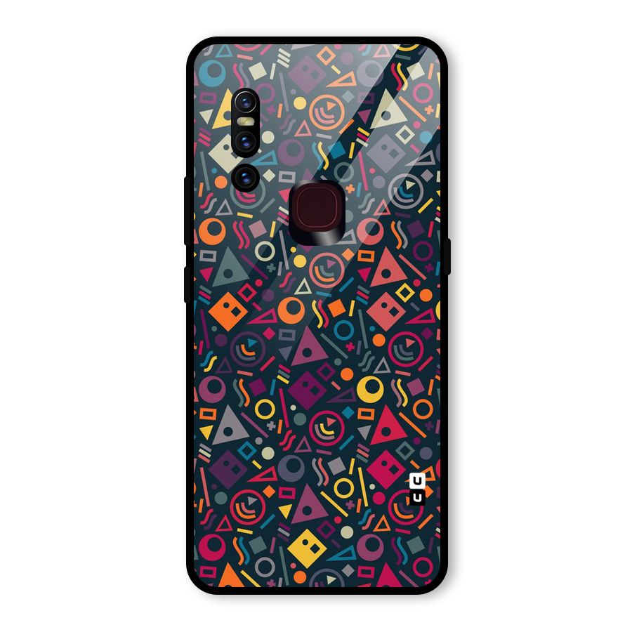 Abstract Figures Glass Back Case for Vivo V15