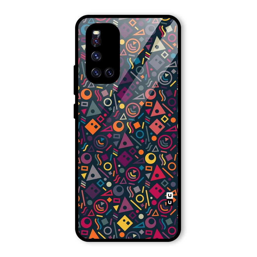 Abstract Figures Glass Back Case for Vivo V19