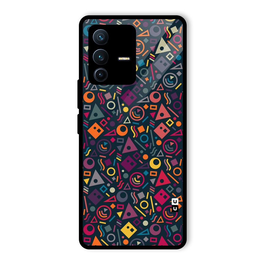 Abstract Figures Glass Back Case for Vivo V23 Pro
