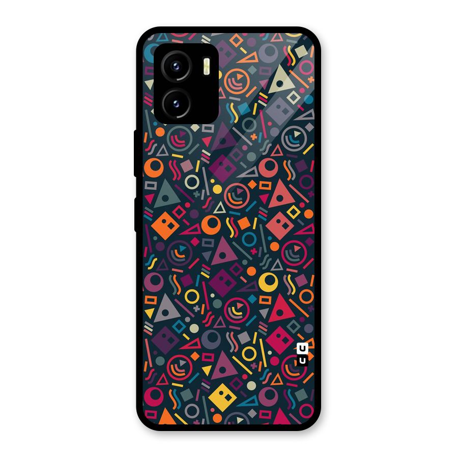 Abstract Figures Glass Back Case for Vivo Y15s
