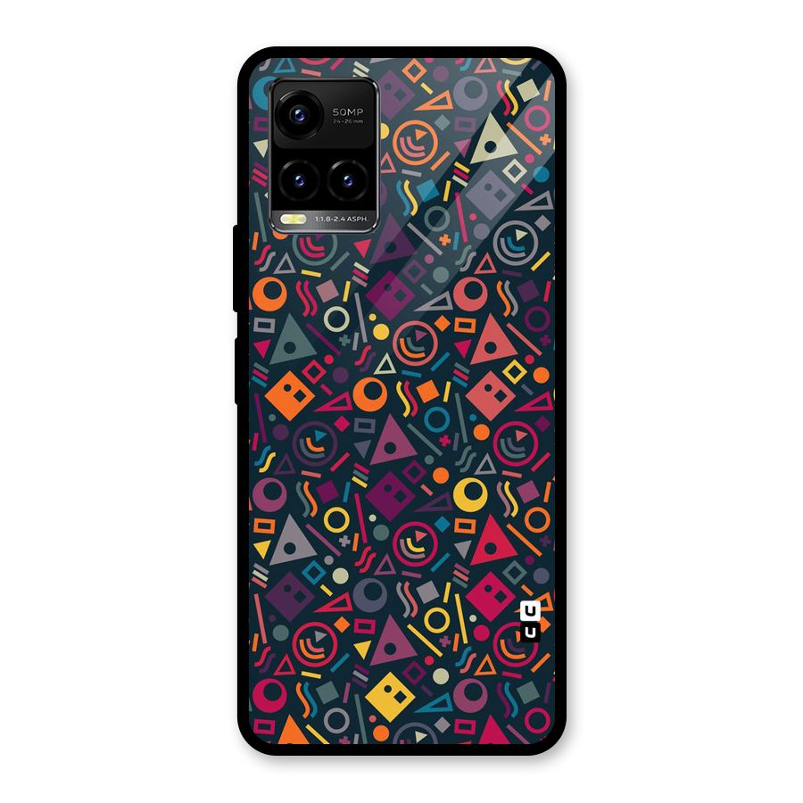 Abstract Figures Glass Back Case for Vivo Y21T