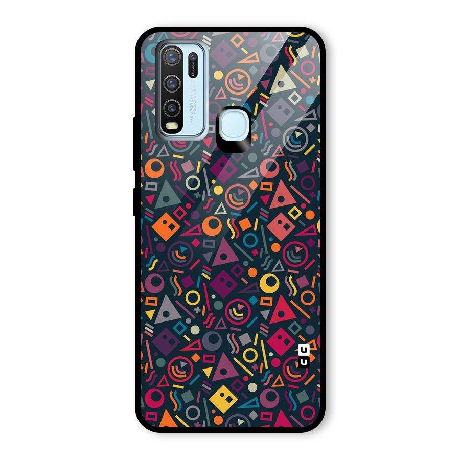 Abstract Figures Glass Back Case for Vivo Y30