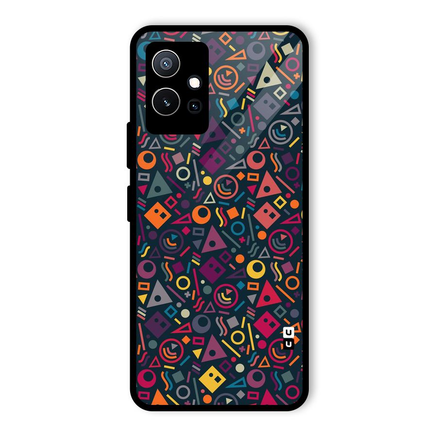 Abstract Figures Glass Back Case for Vivo Y75 5G