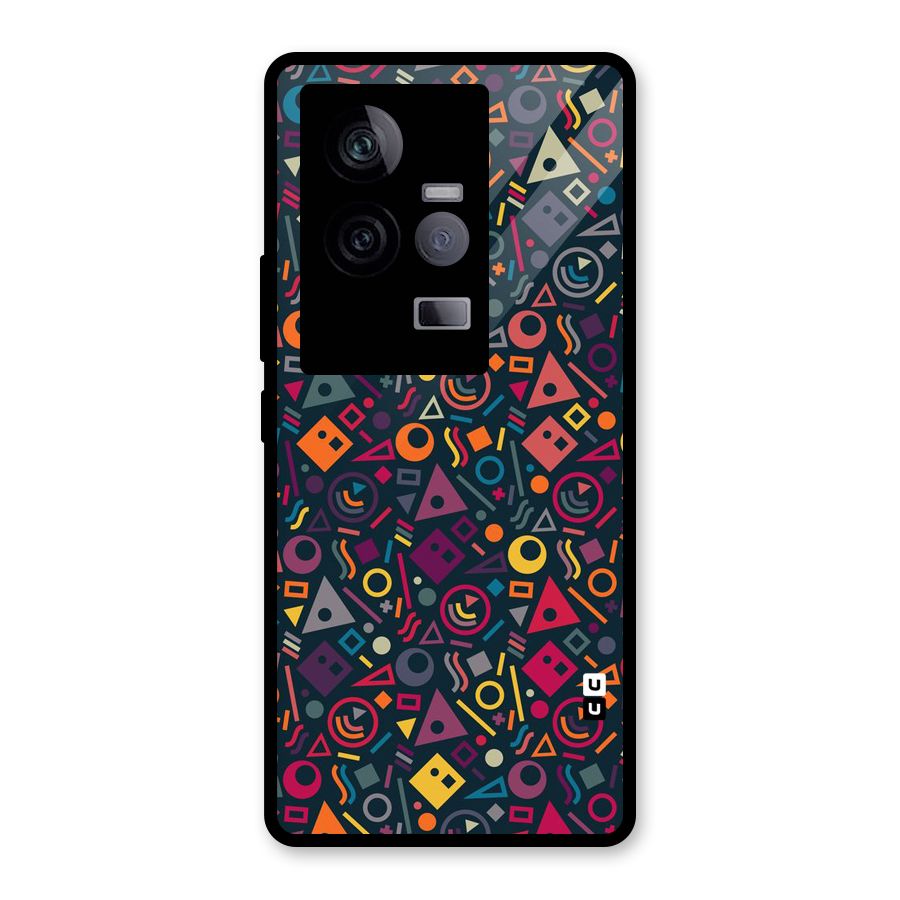 Abstract Figures Glass Back Case for Vivo iQOO 11 5G