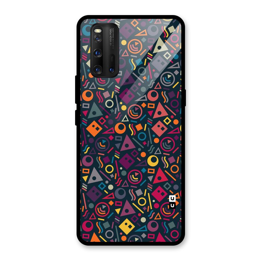 Abstract Figures Glass Back Case for Vivo iQOO 3
