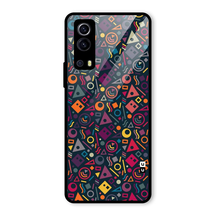 Abstract Figures Glass Back Case for Vivo iQOO Z3
