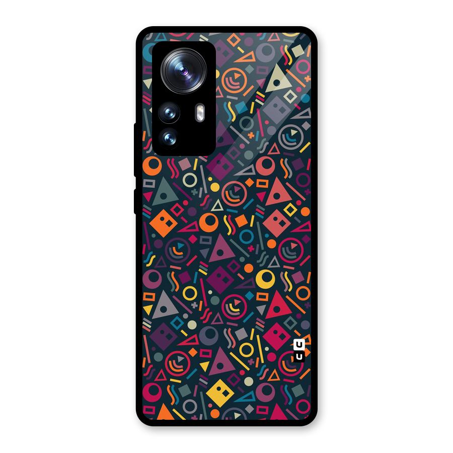 Abstract Figures Glass Back Case for Xiaomi 12 Pro
