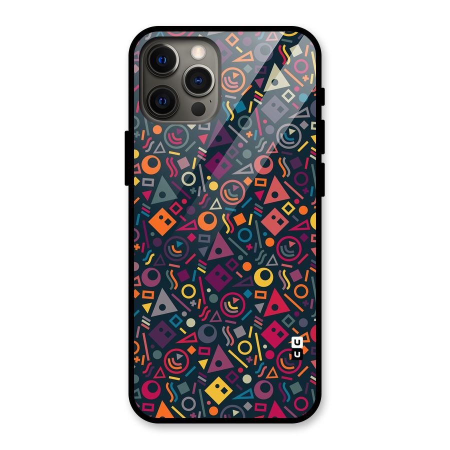 Abstract Figures Glass Back Case for iPhone 12 Pro Max