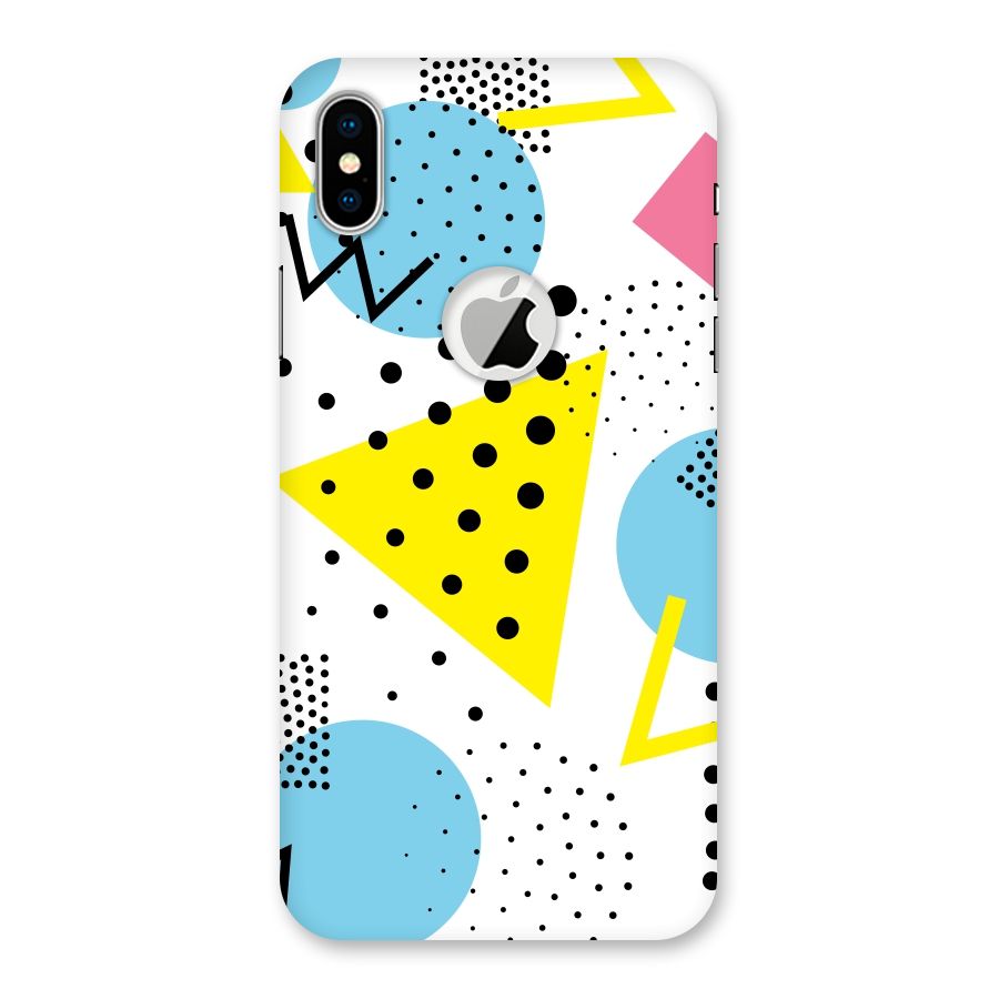 Abstract Geometry Back Case for iPhone X Logo Cut