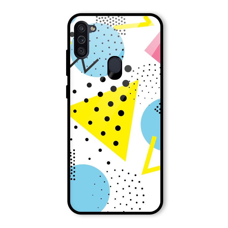 Abstract Geometry Glass Back Case for Galaxy M11