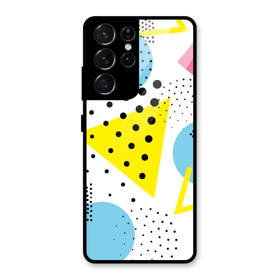 Abstract Geometry Glass Back Case for Galaxy S21 Ultra 5G