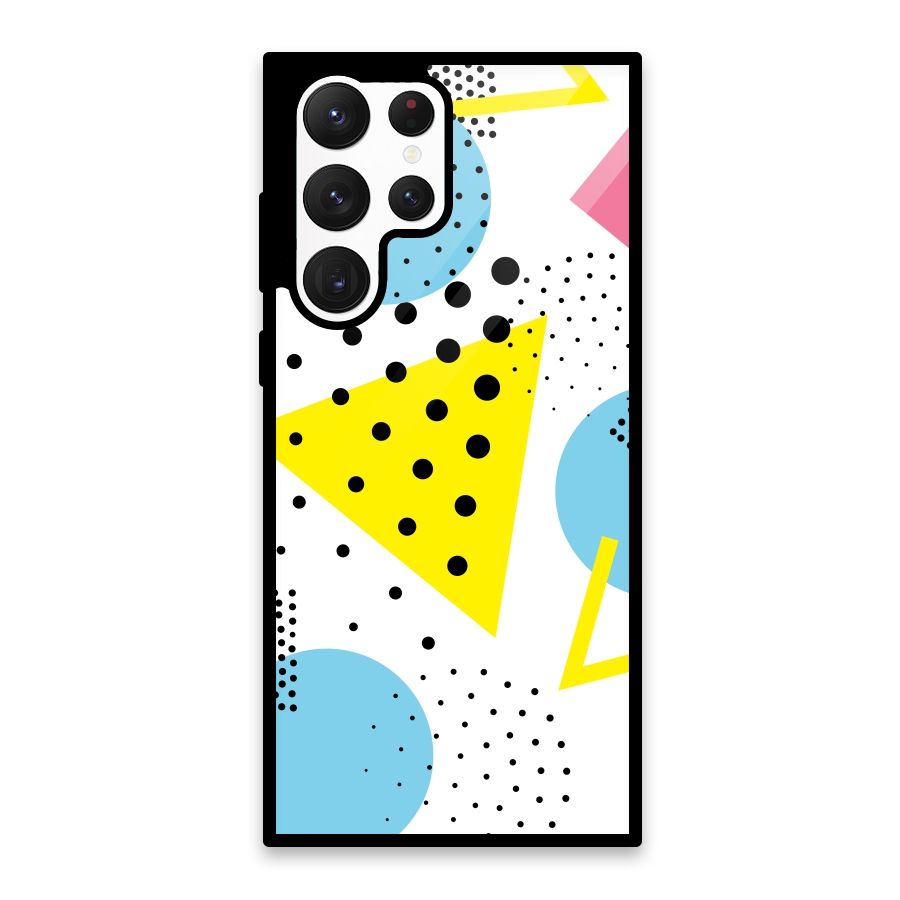 Abstract Geometry Glass Back Case for Galaxy S22 Ultra 5G