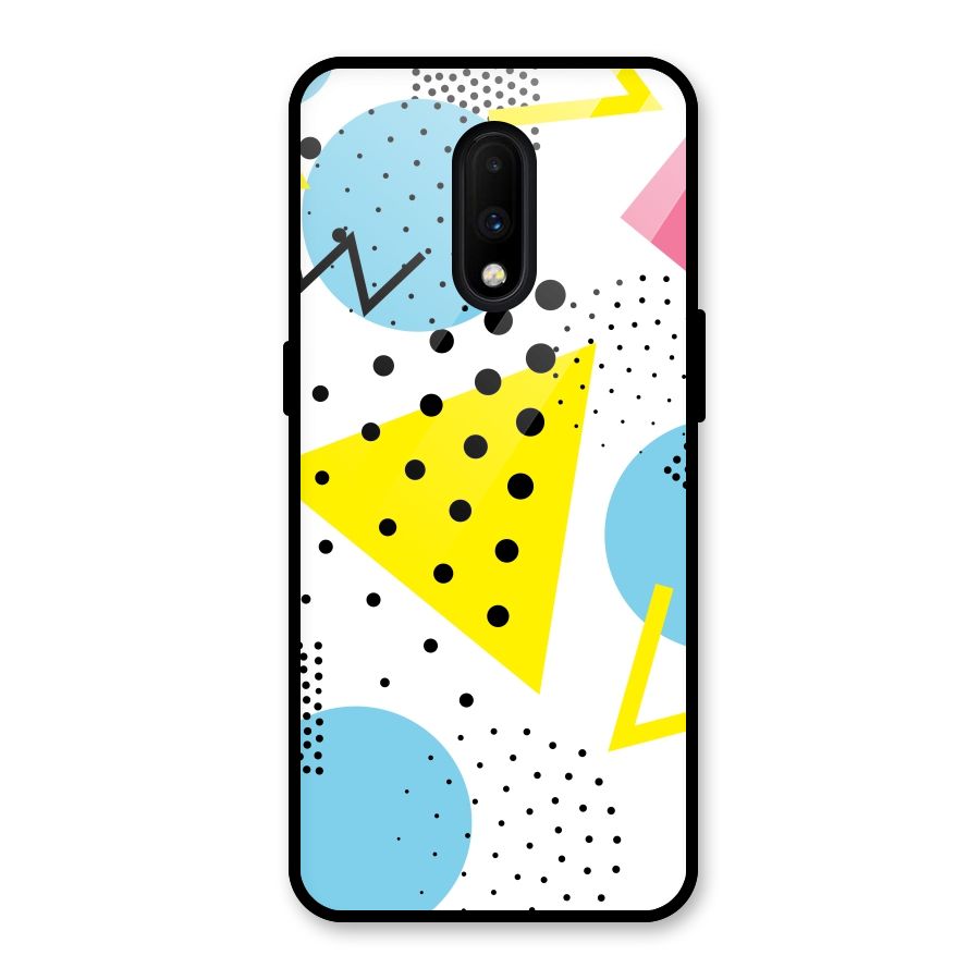 Abstract Geometry Glass Back Case for OnePlus 7