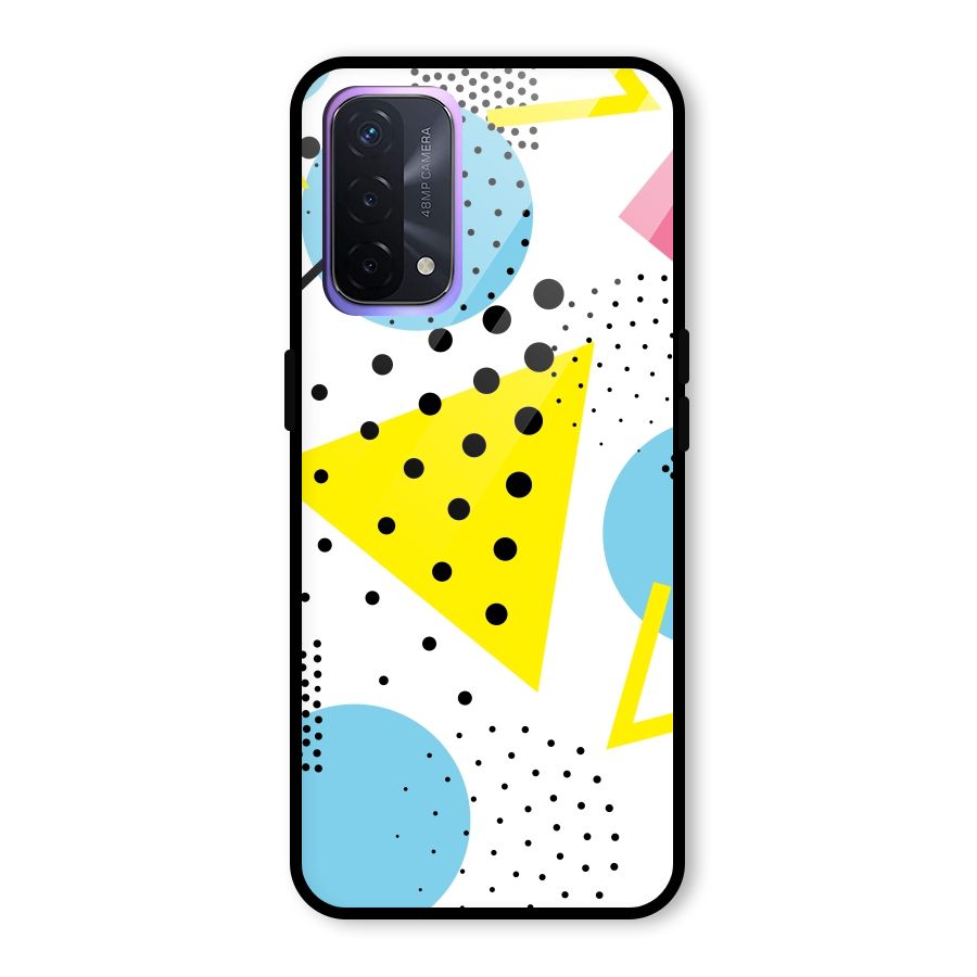 Abstract Geometry Glass Back Case for Oppo A74 5G
