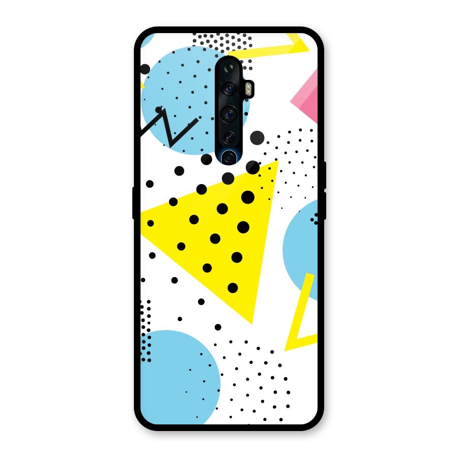 Abstract Geometry Glass Back Case for Oppo Reno2 F