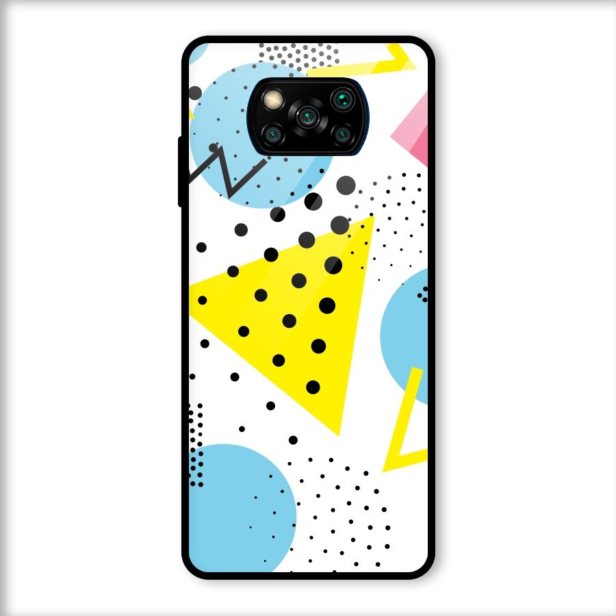 Abstract Geometry Glass Back Case for Poco X3