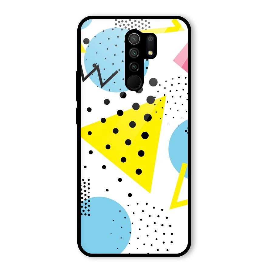 Abstract Geometry Glass Back Case for Redmi 9 Prime