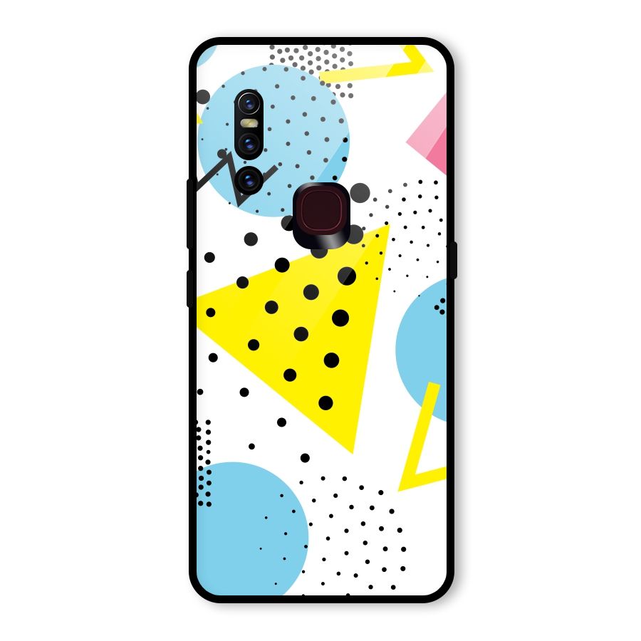 Abstract Geometry Glass Back Case for Vivo V15