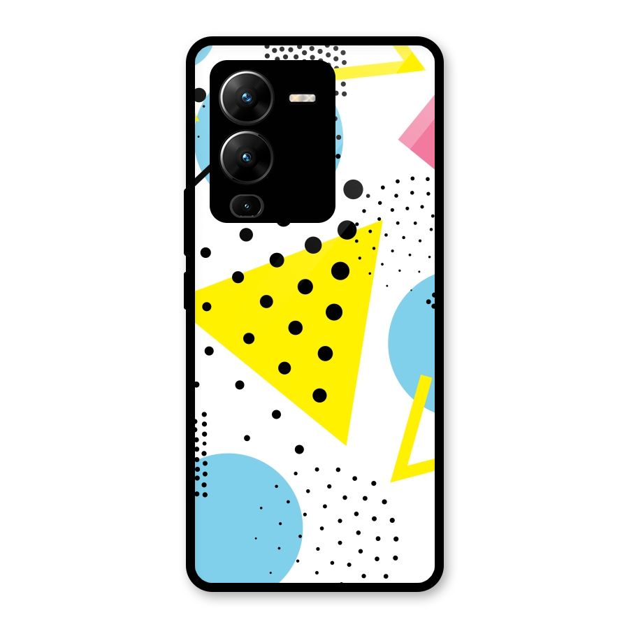 Abstract Geometry Glass Back Case for Vivo V25 Pro