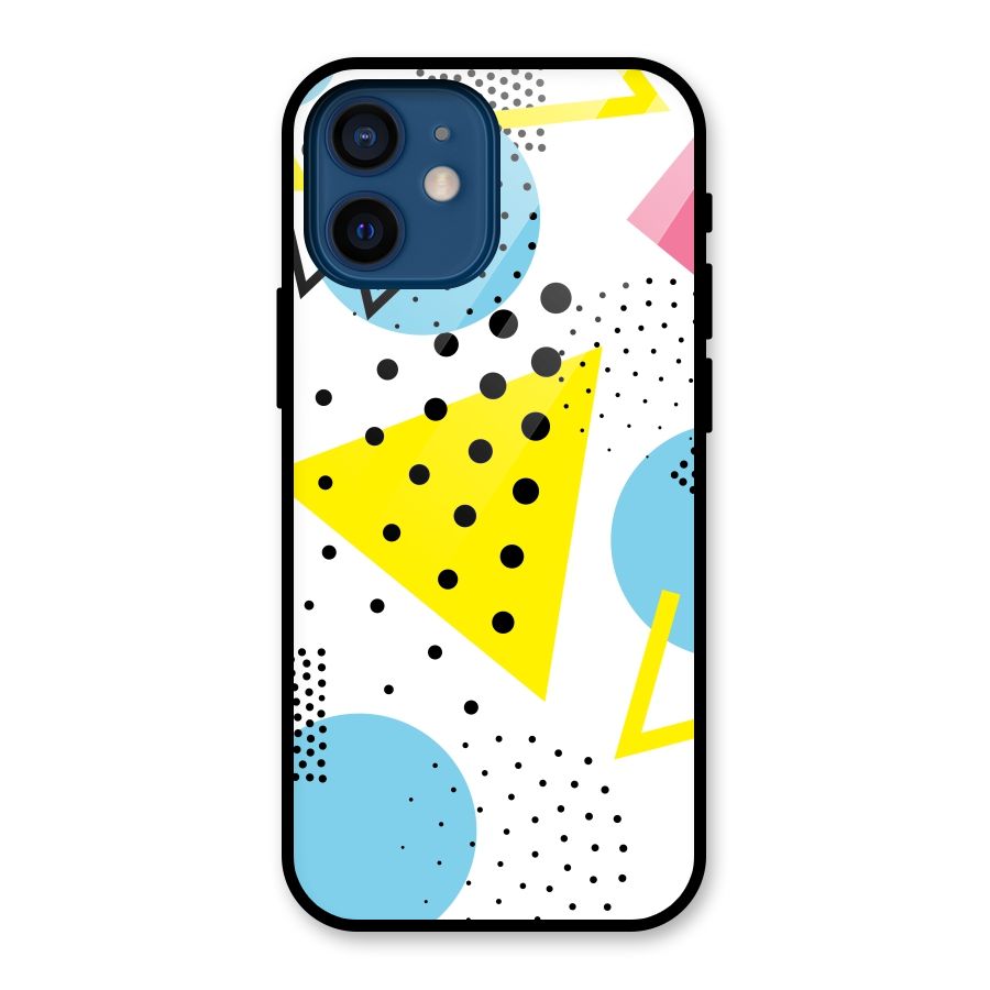 Abstract Geometry Glass Back Case for iPhone 12 Mini