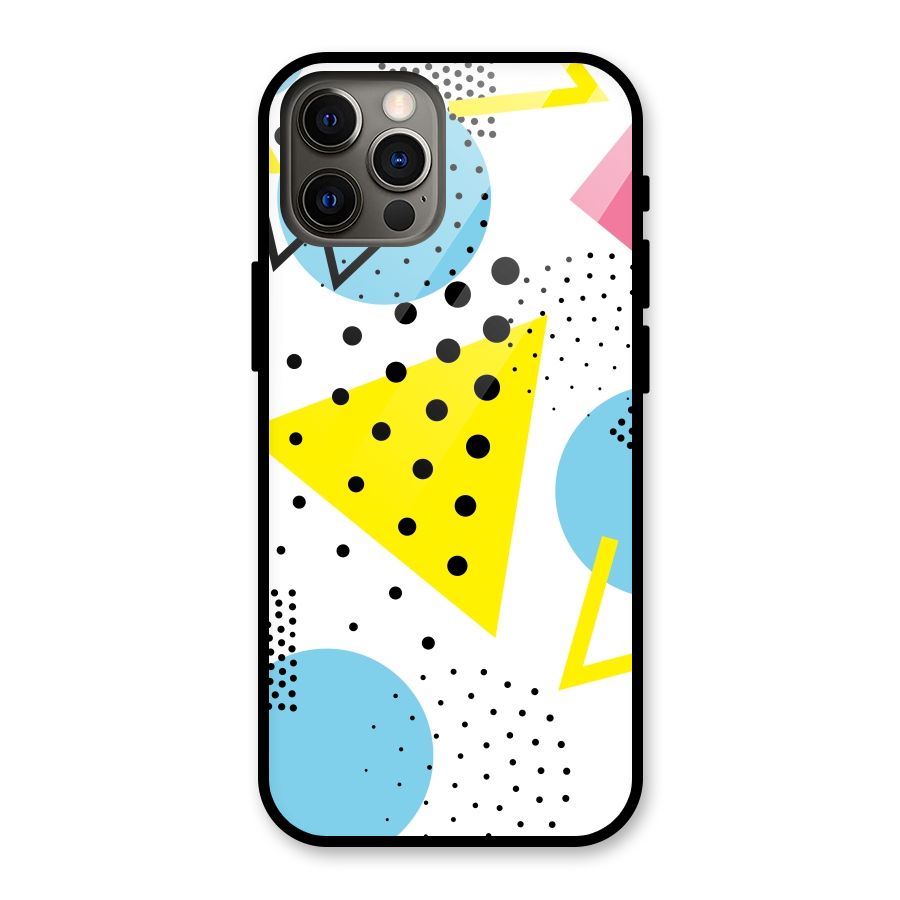 Abstract Geometry Glass Back Case for iPhone 12 Pro