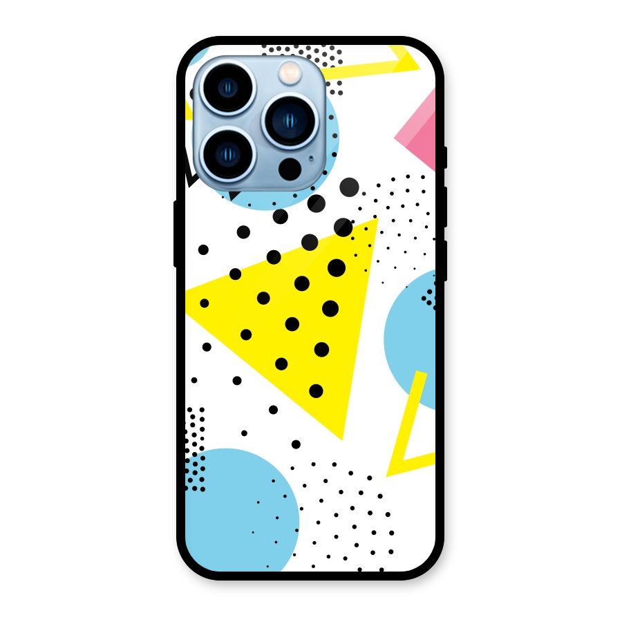 Abstract Geometry Glass Back Case for iPhone 13 Pro