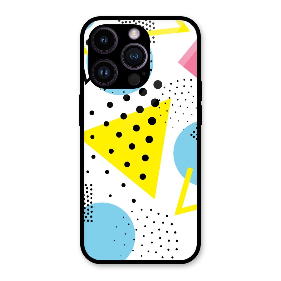Abstract Geometry Glass Back Case for iPhone 14 Pro