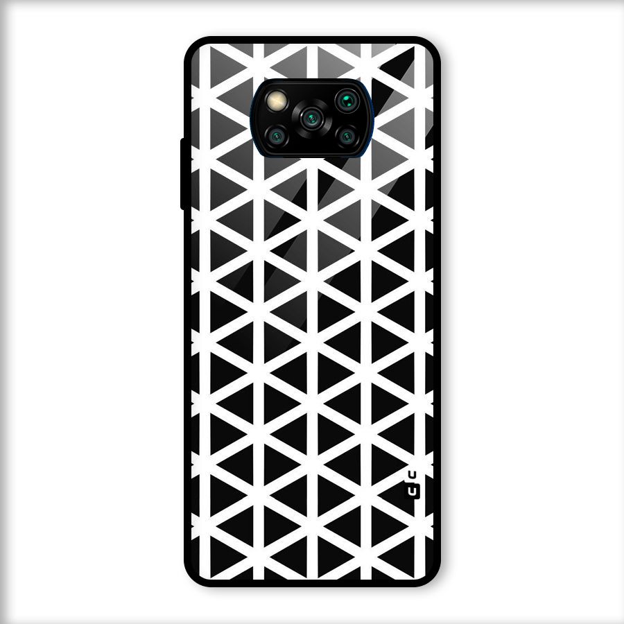 Abstract Geometry Maze Glass Back Case for Poco X3