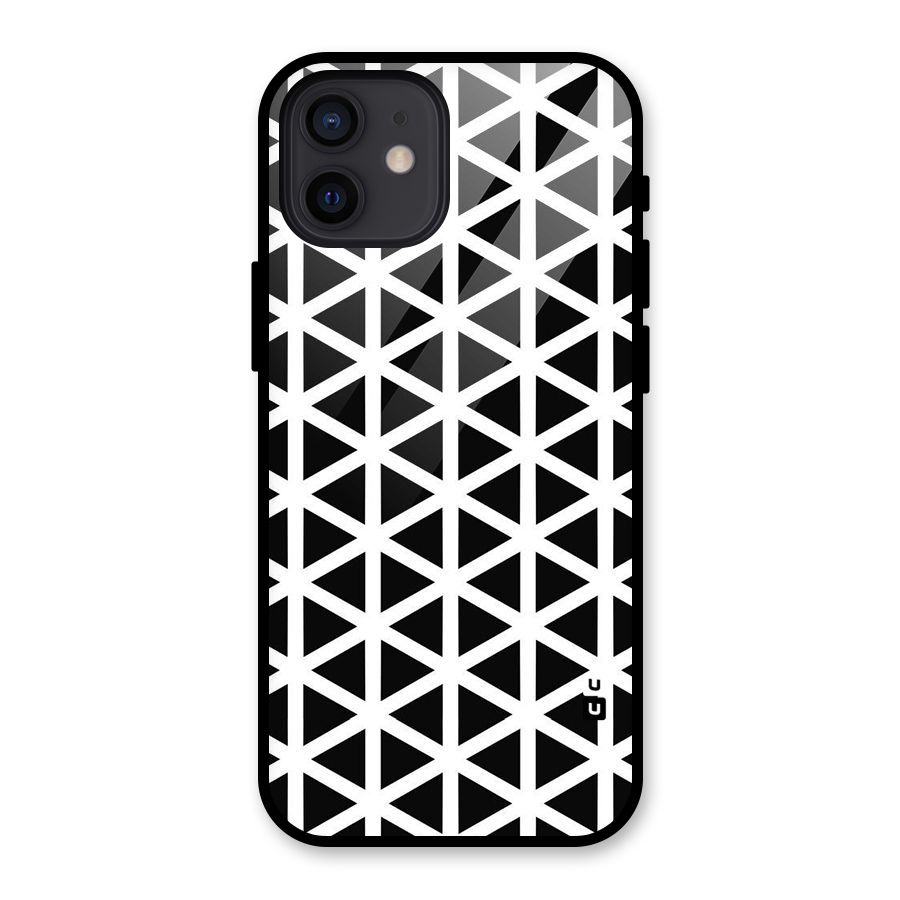 Abstract Geometry Maze Glass Back Case for iPhone 12