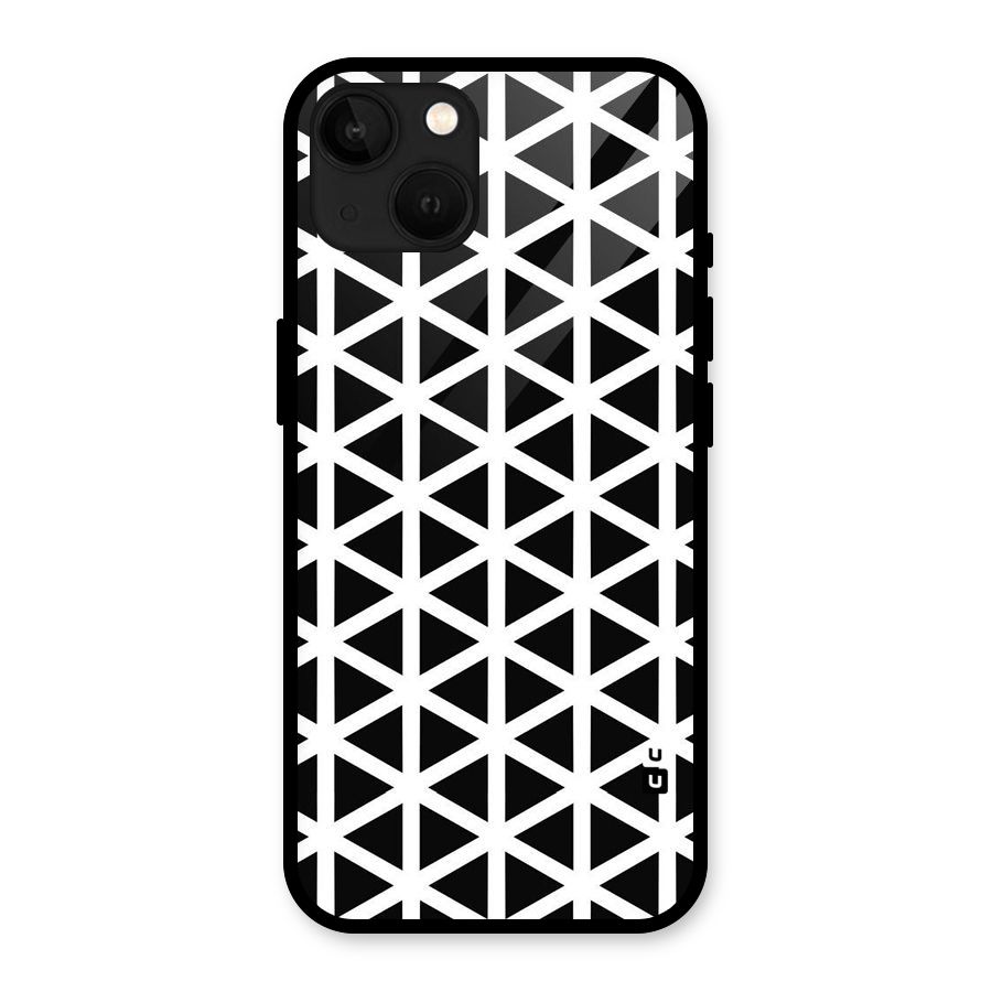 Abstract Geometry Maze Glass Back Case for iPhone 13