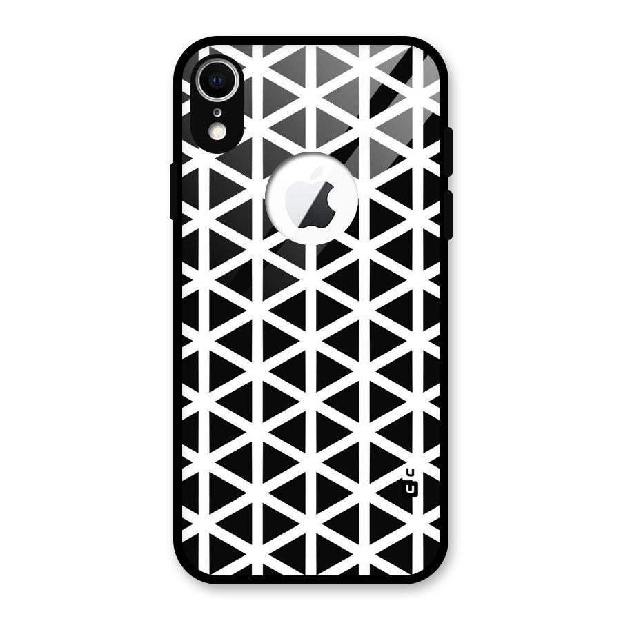 Abstract Geometry Maze Glass Back Case for iPhone XR Logo Cut
