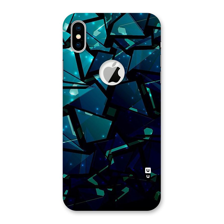Abstract Glass Design Back Case for iPhone X Logo Cut