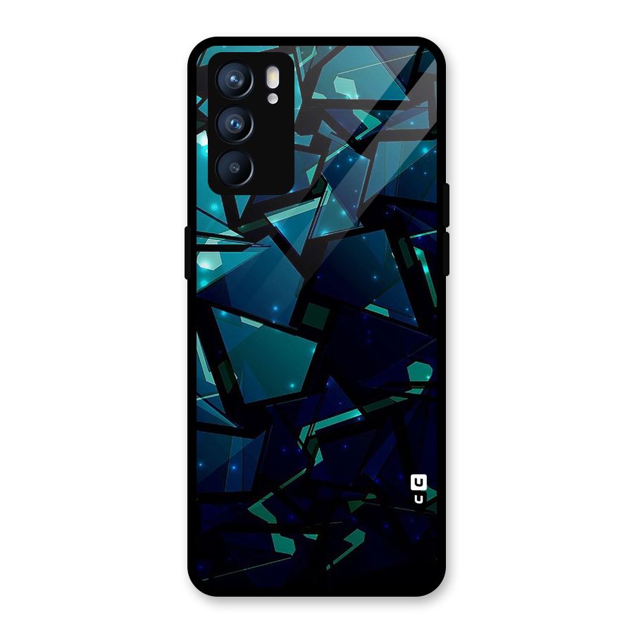 Abstract Glass Design Glass Back Case for Oppo Reno6 5G