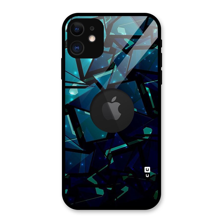 Abstract Glass Design Glass Back Case for iPhone 11 Logo Cut