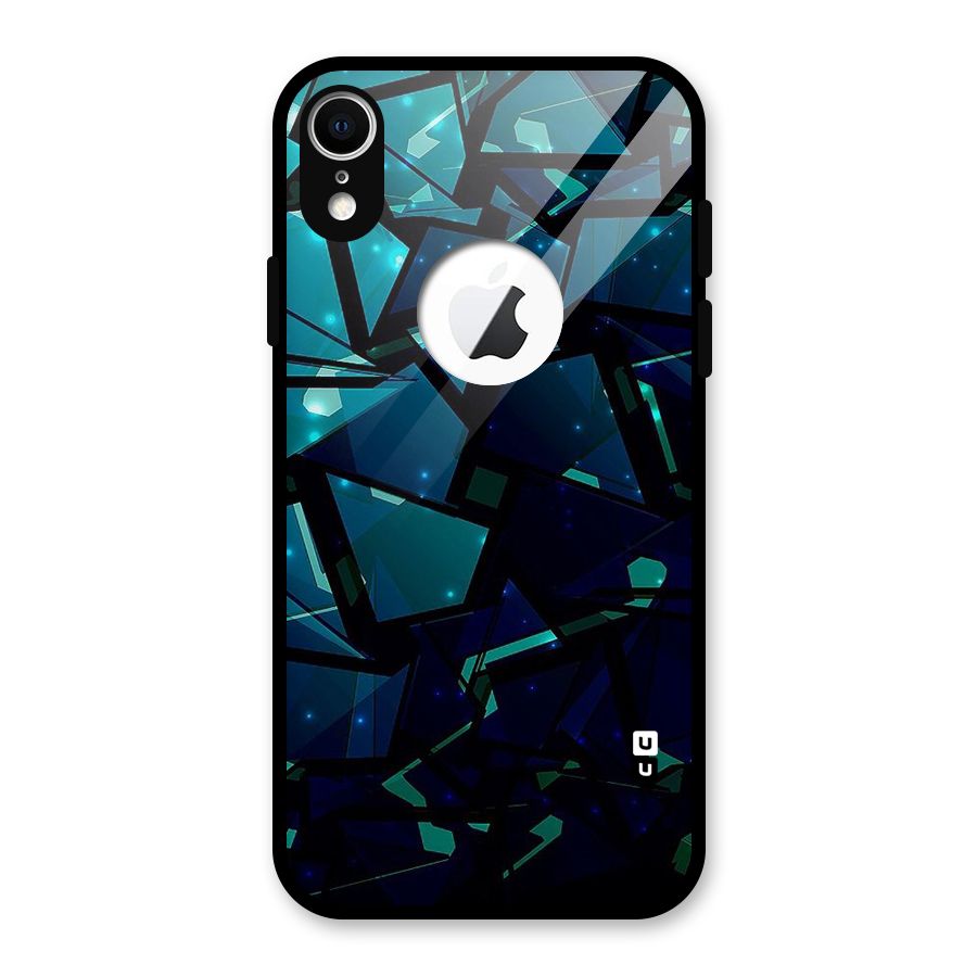 Abstract Glass Design Glass Back Case for iPhone XR Logo Cut