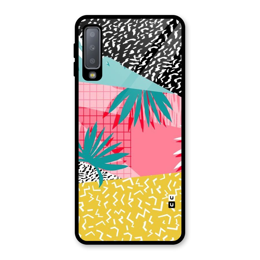 Abstract Grass Hues Glass Back Case for Galaxy A7 (2018)